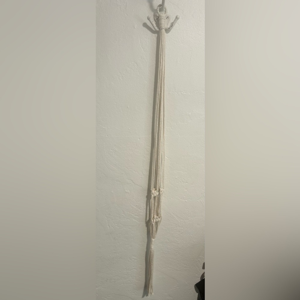 Elegant Cream Macrame plant holder